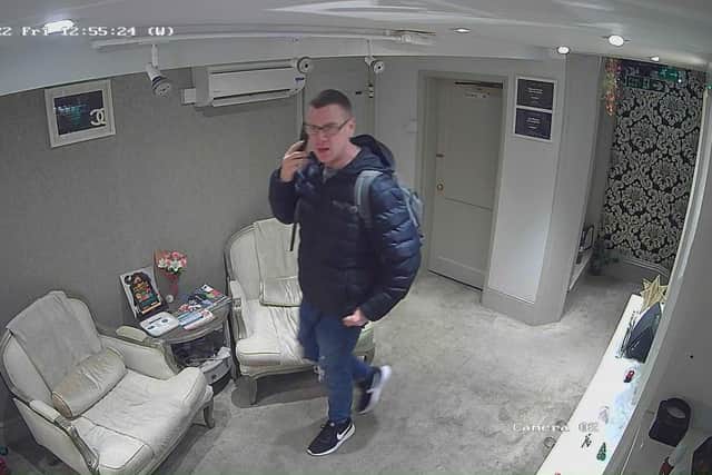 Police are hunting a man after cash and a wallet were stolen from the Chichester salon. Pic supplied