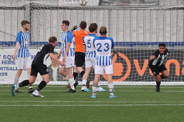 Emsworth have just taken a 2-0 lead. Picture by Kevin Shipp