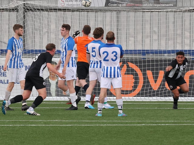 Emsworth have just taken a 2-0 lead. Picture by Kevin Shipp