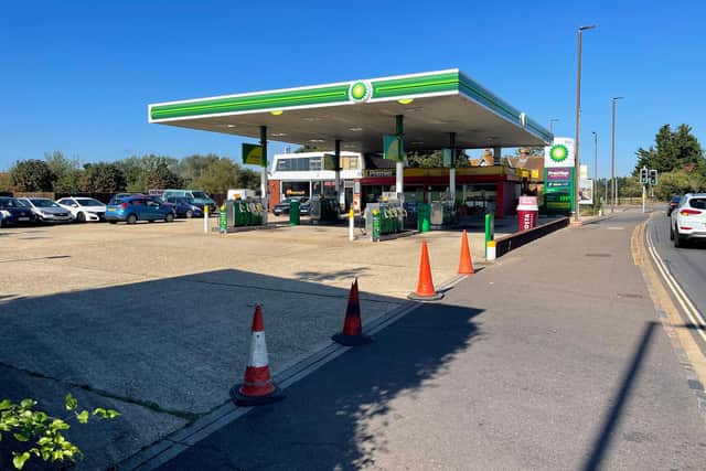BP petrol station in Eastern Road, Portsmouth becomes the latest to run out of fuel. Picture: Marcin Jedrysiak