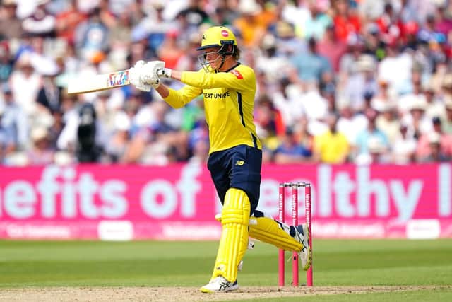 Hampshire's Tom Prest bats during the Vitality Blast T20 semi-final match at Edgbaston. Picture: Mike Egerton/PA Wire.