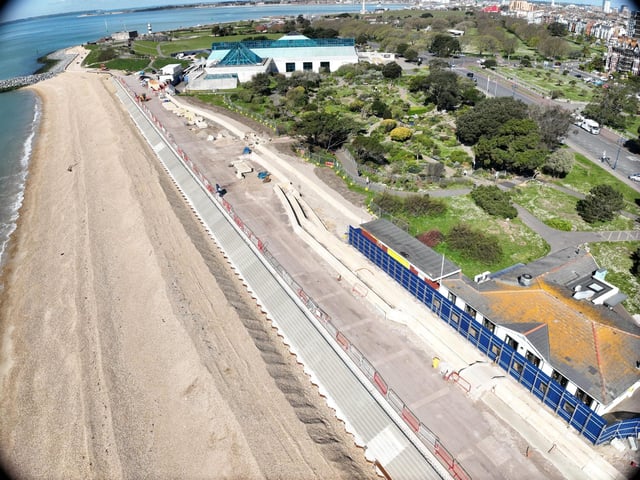 Work has now begun on the stretch from the Pyramids to South Parade Pier