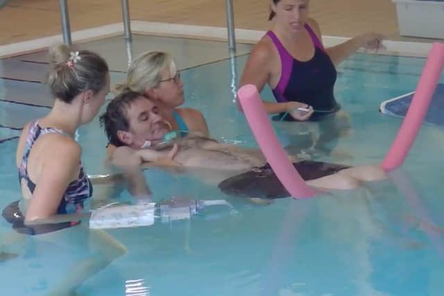 Paul Lacey undergoing hydrotherapy Picture: Solent Difference