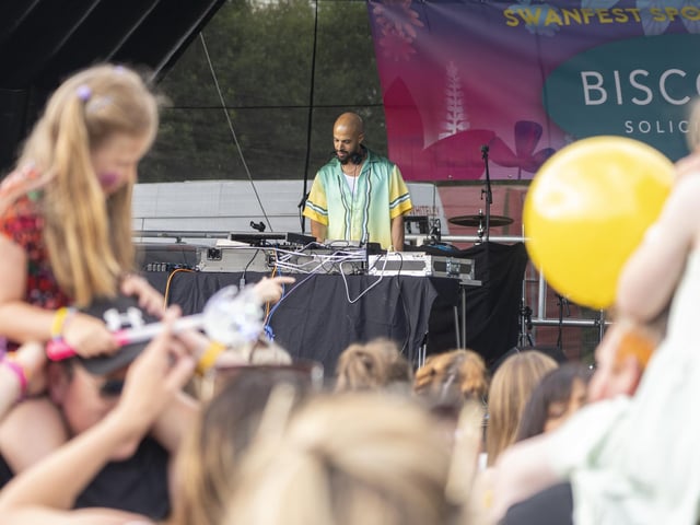Festival goers enjoying the music at Swanfest 2024
