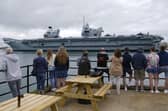 HMS Prince of Wales aircraft carrier leaves the Naval Base in Portsmouth, Hampshire. Picture date: Sunday June 6, 2021. Picture: Steve Parsons/PA Wire