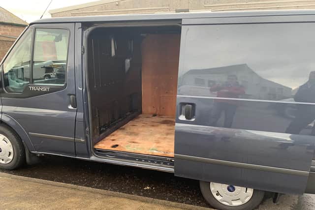 A grey Ford Transit belonging to the charity Stella's Voice was stolen this morning. Picture: Wayne Keeping.