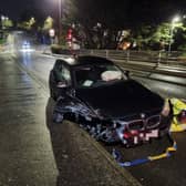 Crash on Portsdown Hill Road. Pic Stuart Vaizey