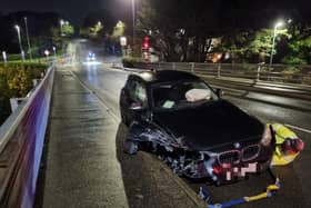 Crash on Portsdown Hill Road. Pic Stuart Vaizey