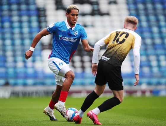 Haji Mnoga has been granted his second Football League appearance in Pompey's clash with Gillingham. Picture: Joe Pepler
