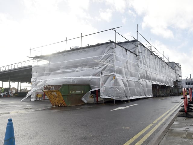 Essential maintenance is taking place at the Wightlink Port in Gunwharf Road, Portsmouth, meaning that the car ferries to Fishbourne have been relocated to the international port until February 3. The works will include replacing all of the fenders and resurfacing a large majority of the site.   Picture: Sarah Standing (270125-1727)