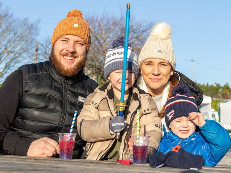 Pictured - Freddy Foster, six, Tommy Foster, five, with Dad and Nanny from Waterlooville.