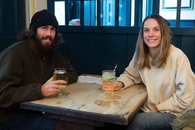 Joe Enright and Bryony Thompson about to enjoy a meal in Porters Bar.

Picture: Keith Woodland