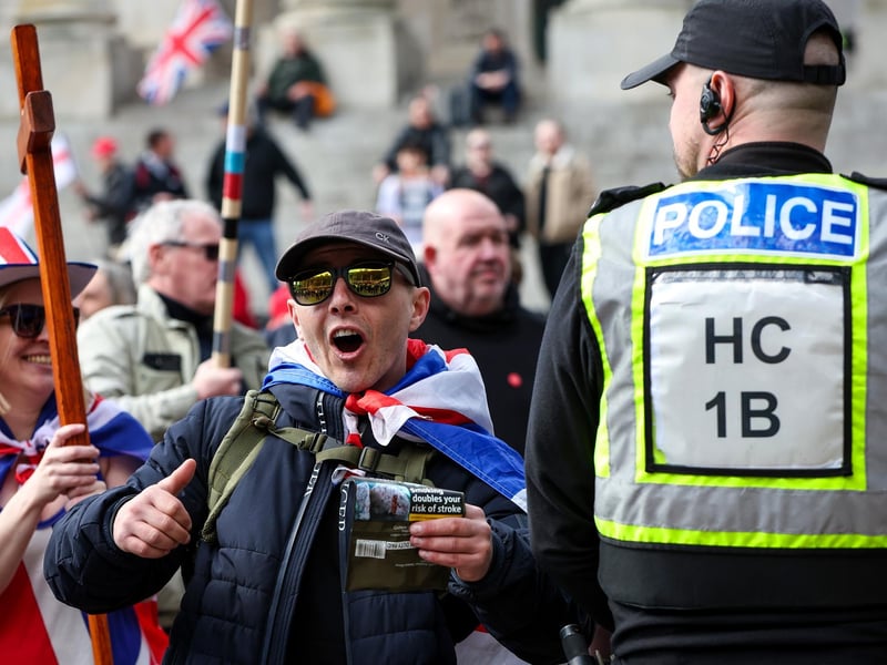 The demonstration, organised by UKIP, was calling for the mass deportation of immigrants. Picture: Chris Moorhouse (150325-080)