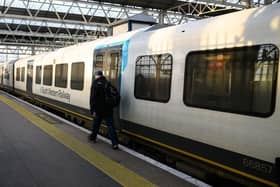 A South Western Railway train at at Waterloo station.  (Photo by Leon Neal/Getty Images)