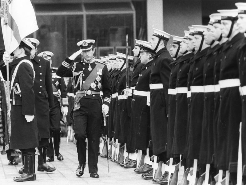Prince Charles in Guildhall Square for Freedom of the City ceremony in 1979.