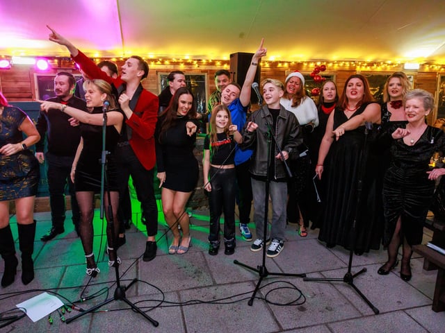 The cast of the Kings Theatre panto put on a fabulous show at the Queens Hotel Winter Lodge in aid of Portsmouth Pride for the second ever Kings at the Queens extravaganza. Eastenders star Lorraine Stanley, George Sampson of Britain’s Got Talent fame and the fabulous panto dame extraordinaire, Jack Edwards, were joined by fellow cast members of the 2024 Pompey Panto.Picture: Steve Spurgin