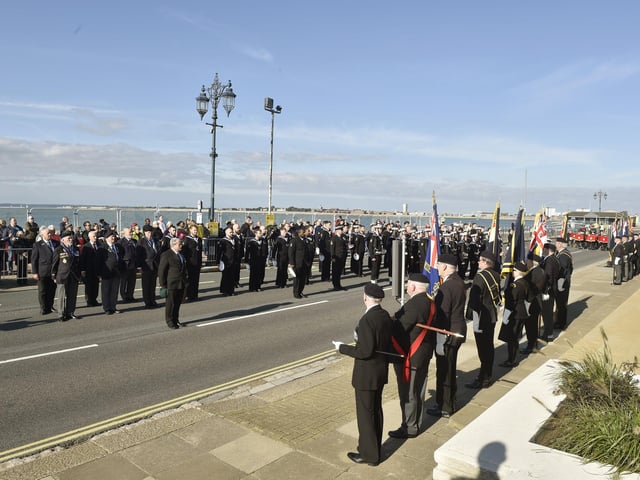 Portsmouth Naval Memorial rededication service to mark 100 years of the unveiling of the monument.  Picture: Sarah Standing (041024-2989)