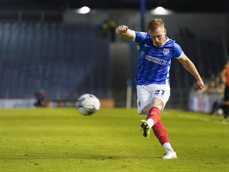 Jack Sparkes delivers a free-kick in the second half of Pompey's 5-1 victory over Gillingham in the EFL Trophy. Picture: Jason Brown/ProSportsImages
