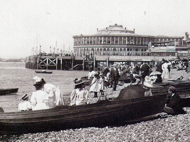 Row boats for hire alongside Clarence Pier.