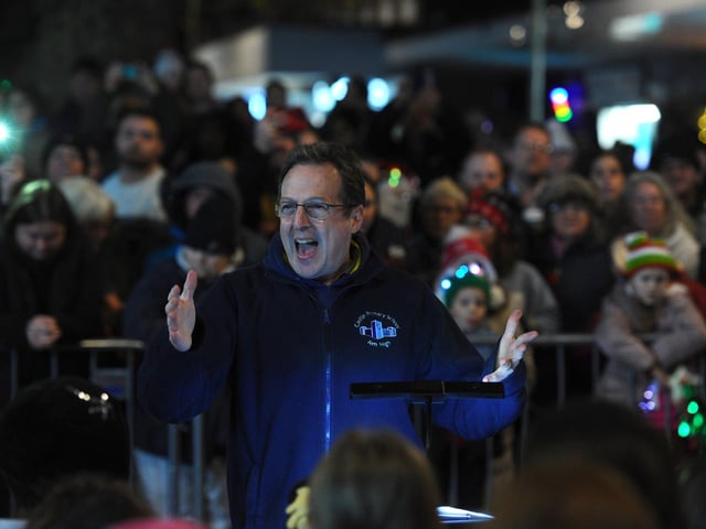 The Christmas lights were turned on in Portchester on Friday, November 29, 2024.  Picture: Sarah Standing (291124-9650)