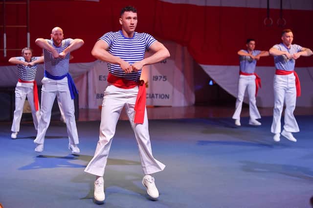 Newly-qualified navy PTIs put on a show during the ceremony to mark the graduation