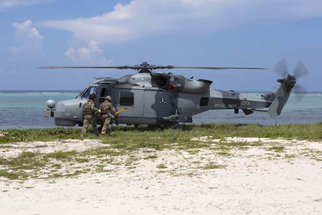 HMS Medway and RFA Argus on disaster relief exercises around the Cayman Islands