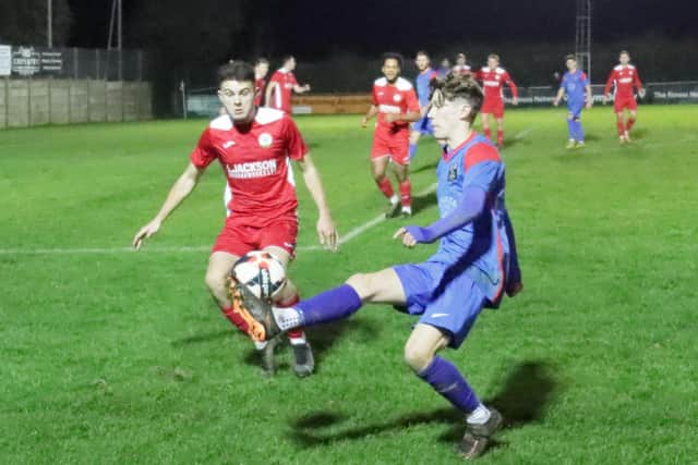 Action from Horndean's 3-1 win against Fareham last night. Picture by Ken Walker