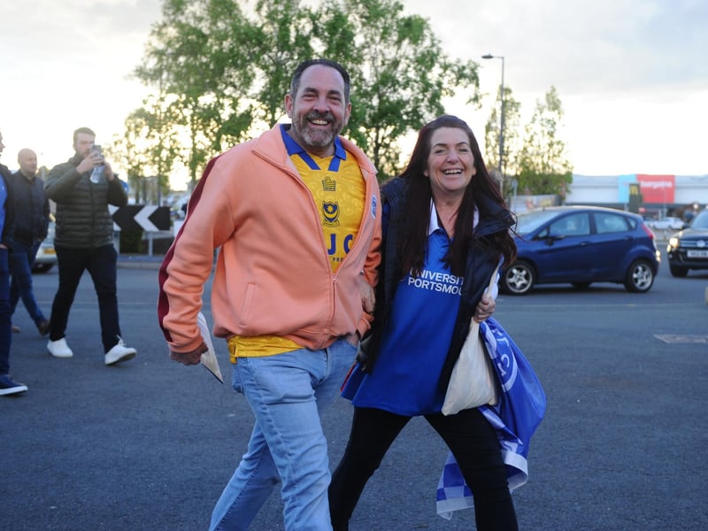 Fans in and out of the ground at Fratton Park as they prepare for the matchPicture: Sarah Standing (160424-7423)
