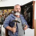 Artist Pete Codling at work on Byzantine mosaics celebrating the life of St Jerome, in his Southsea studio. Picture: Chris Moorhouse