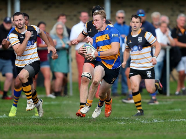 Gosport & Fareham (blue/yellow) v Portsmouth. Picture: Chris Moorhouse
