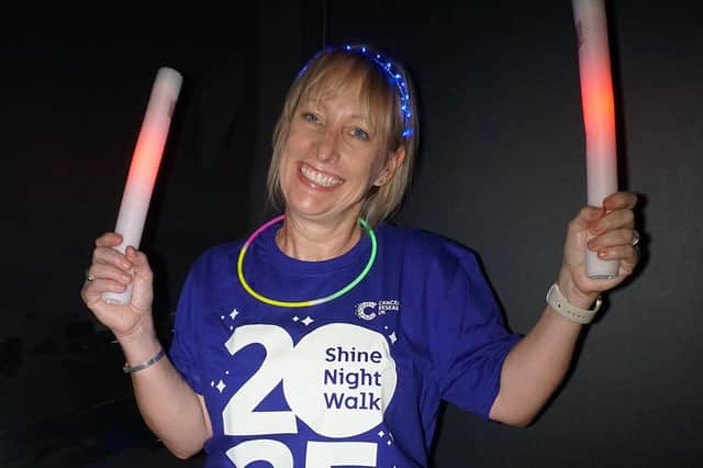 Lindsey has spent two years in treatment for breast cancer. She hopes people will grab their glowsticks and help fund new treatments.