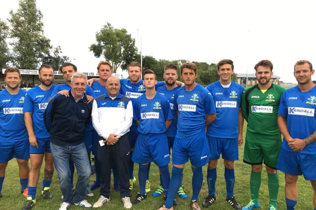 Baffins Milton Rovers players and management on the day the PMC Stadium was officially opened in August 2016. Picture: Ben Fishwick.