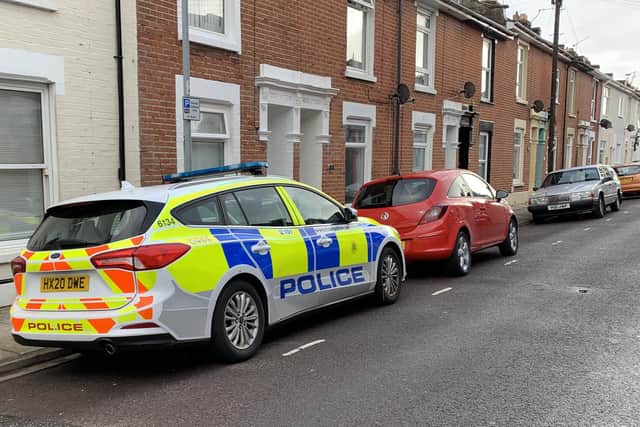 A police cordon in Telephone Road, Southsea, Portsmouth, after an incident in the early hours of Monday, October 4. Picture: Ben Fishwick