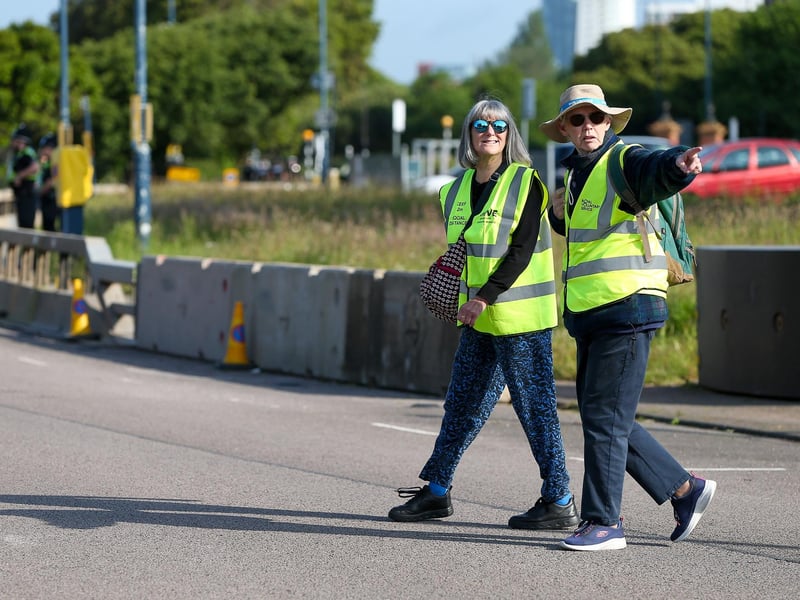 Marshalls get into position at the D-Day 80 national commemorative event.Picture: Chris  Moorhouse (050624-006)