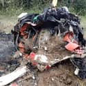 The remains of the air craft's engine