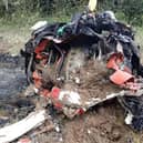 The remains of the air craft's engine