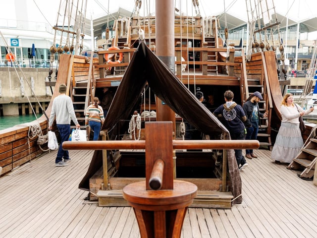 Visitors had the chance to step aboard the replica of Christopher Columbus' famous vessel