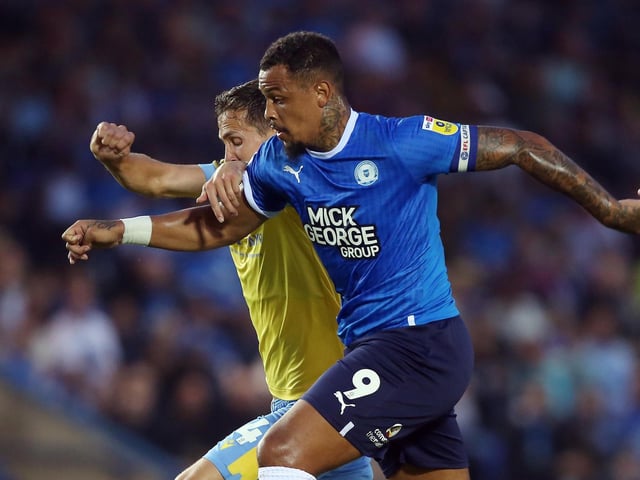 (Striker - Peterborough): Pace: 77; Shooting: 72; Passing: 55; Dribbling: 68; Defending: 27; Physicality: 78.