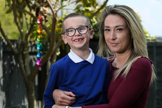 Ralphy Neale, 6, and his mother Jenna pictured in West Leigh. Picture: Chris Moorhouse
