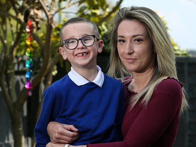 Ralphy Neale, 6, and his mother Jenna pictured in West Leigh. Picture: Chris Moorhouse