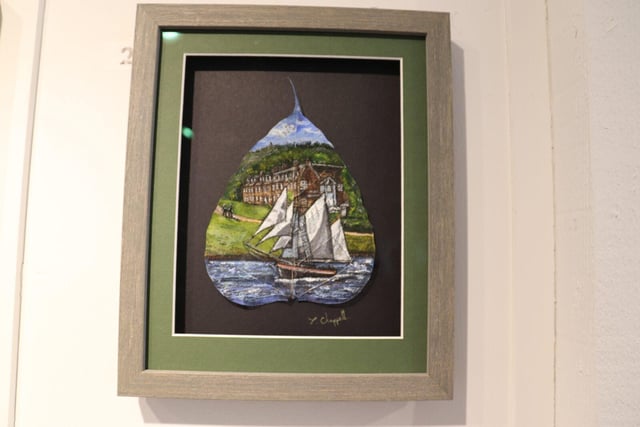 Artwork on a leaf in The Art of Buckler's Hard exhibition