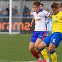 Harvey Rew, left, featured for Gosport Borough at Hawks on Saturday. Picture: Keith Woodland (310721-238)