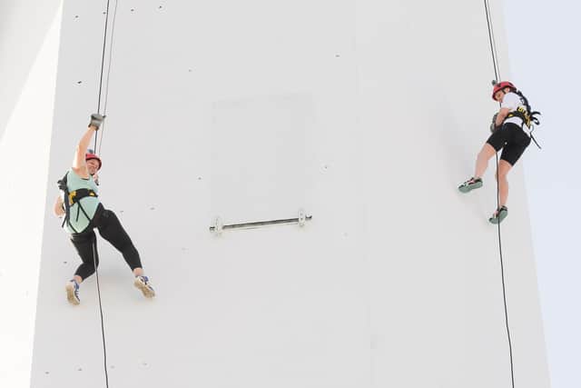 Pictured is: Monnie Fard(left) and Chantelle Knight begin their descent


Picture: Keith Woodland (170721-53)