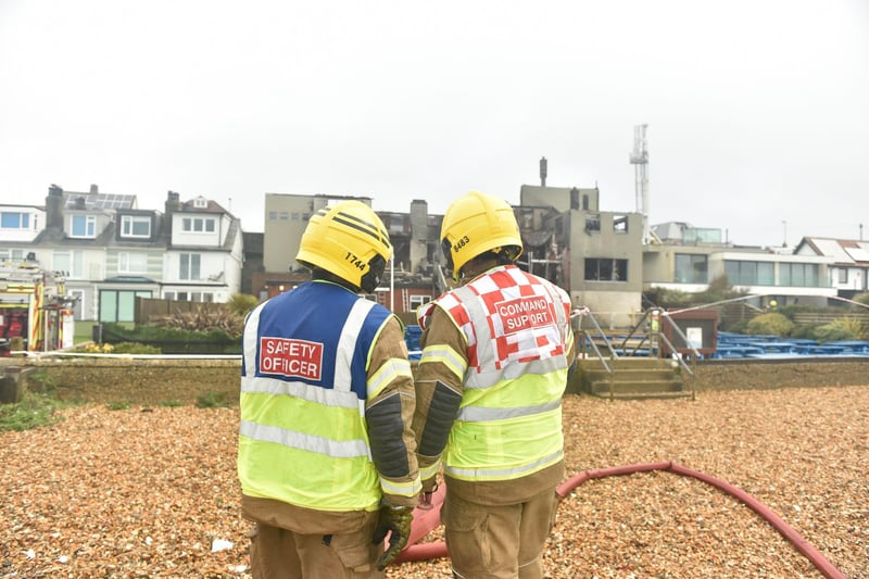 Crews from Fareham, Gosport, Cosham, Portchester, Southsea, Eastleigh, Hightown, Beaulieu, Romsey and Ringwood were called to tackle a significant fire in the roof space of the three-storey Osborne View hotel and restaurant in Fareham.