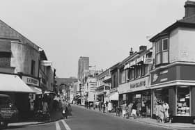 Looking north up High Street, Cosham from Albert Road junction. This part has since been pedestrianised.  Picture: Barry Cox collection