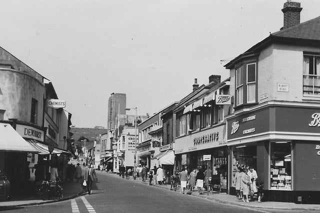 Looking north up High Street, Cosham from Albert Road junction. This part has since been pedestrianised.  Picture: Barry Cox collection