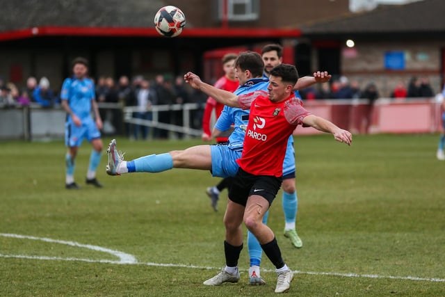Fareham (red) v Portchester. Picture by Nathan Lipsham