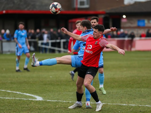 Fareham (red) v Portchester. Picture by Nathan Lipsham