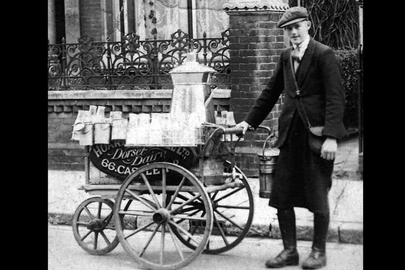 When the milkman had a handcart. Located at 66, Castle Road, Southsea Hoars dairy was one of many dairies located around Portsmouth.