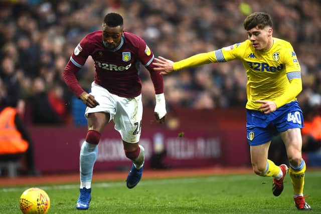 Leif Davis, right, in Championship action against Aston Villa during the 2018-19 season.  Picture: Nathan Stirk/Getty Images
